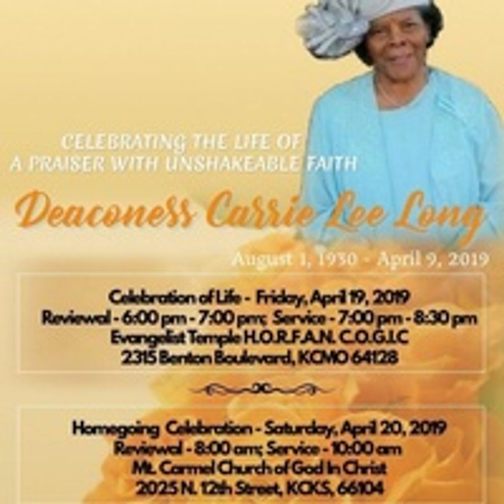 Deaconess Carrie Lee Long