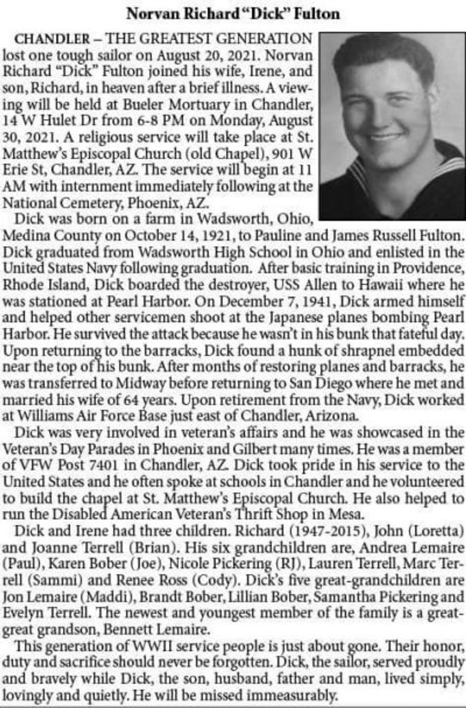 Norvan Richard “Dick” Fulton