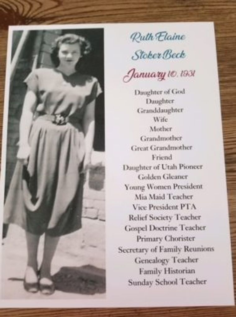 Ruth Elaine Stoker Beck Profile Photo