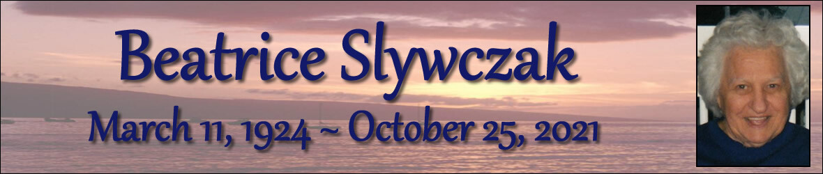 Cover photo for Beatrice Slywczak's Obituary