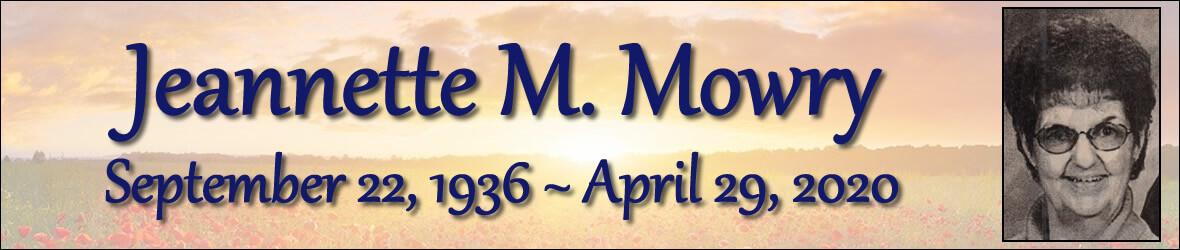 Cover photo for Jeannette Mowry's Obituary