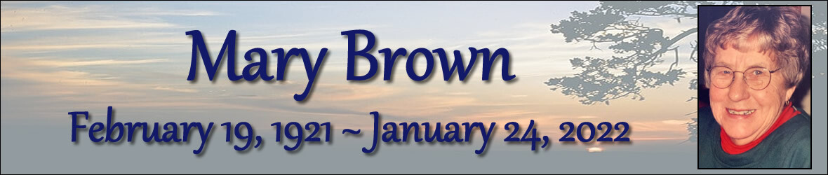 Cover photo for Mary Brown's Obituary