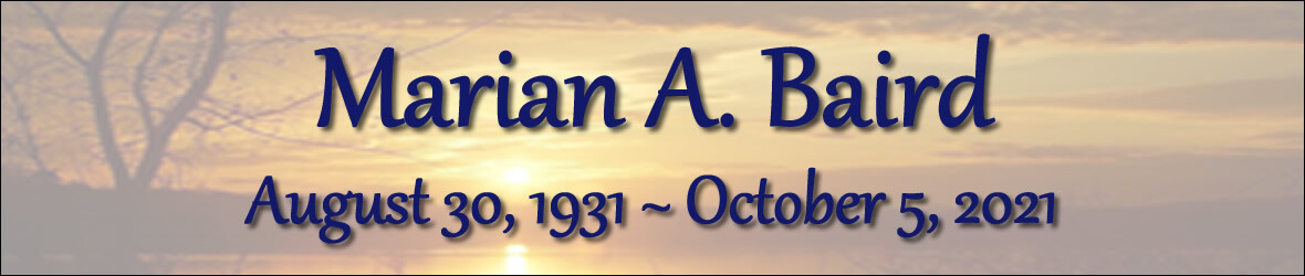 Cover photo for Marian Baird's Obituary