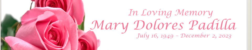 Cover photo for Mary Dolores Padilla (Lolly)'s Obituary