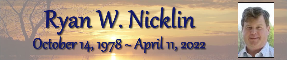 Cover photo for Ryan Nicklin's Obituary