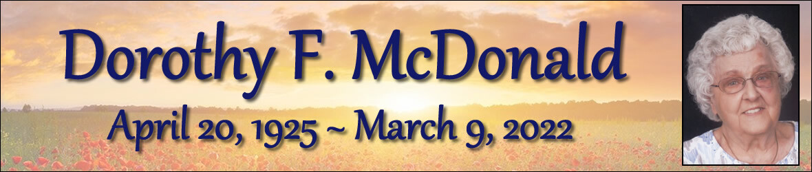 Cover photo for Dorothy Mcdonald's Obituary