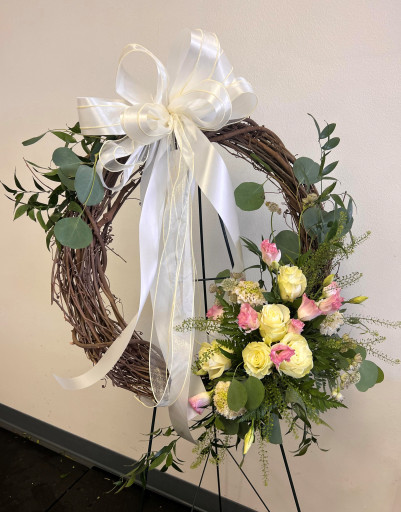 Grapevine sympathy wreath in Kingston, NY