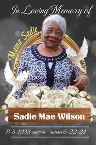 Sadie Mae "Mama Sadie" Wilson Profile Photo