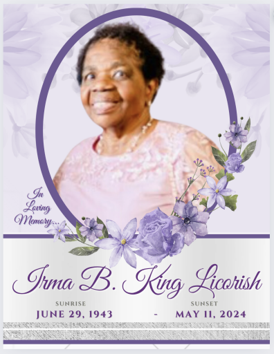 Irma B. King Licorish's obituary image