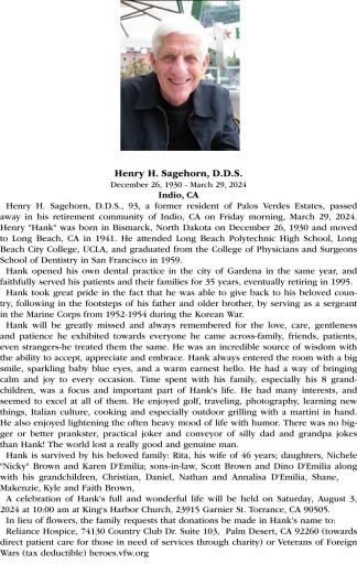 Henry H. Sagehorn, D.D.S Profile Photo