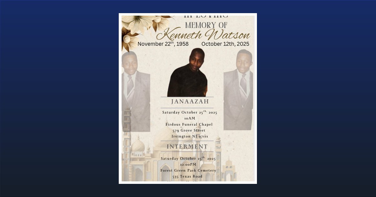 Kenneth Watson Obituary, Irvington, NJ