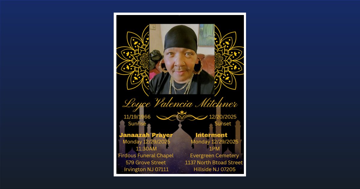 Loyce Valencia Mitchner Irvington, NJ Obituary