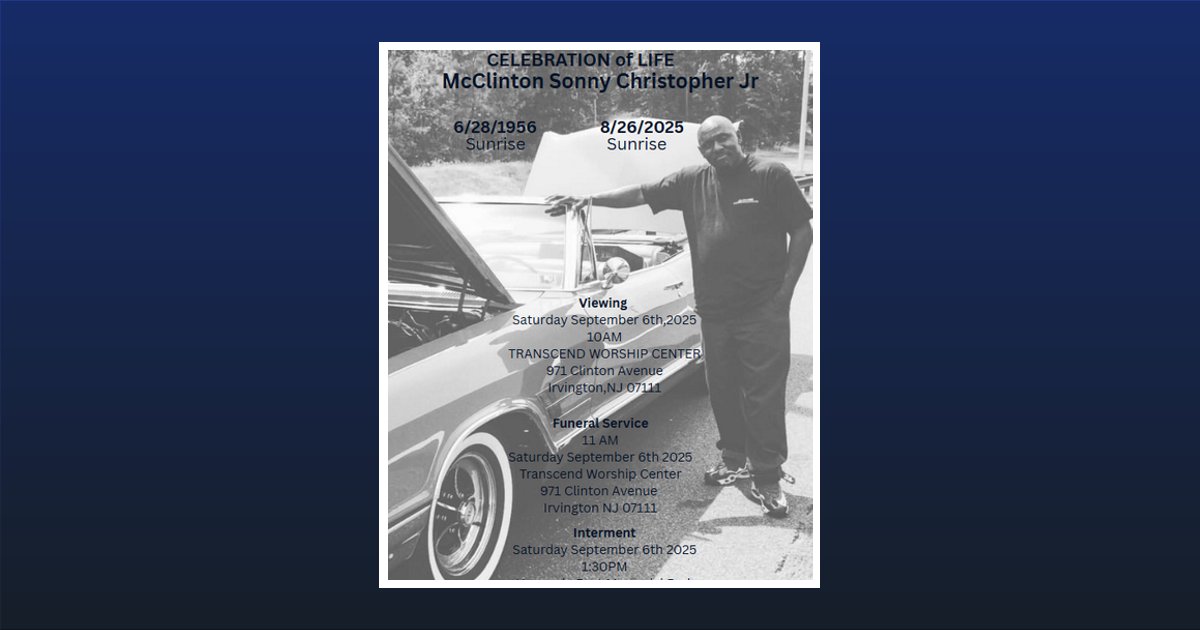 Mcclinton "Sonny" Christopher Obituary, Irvington, NJ