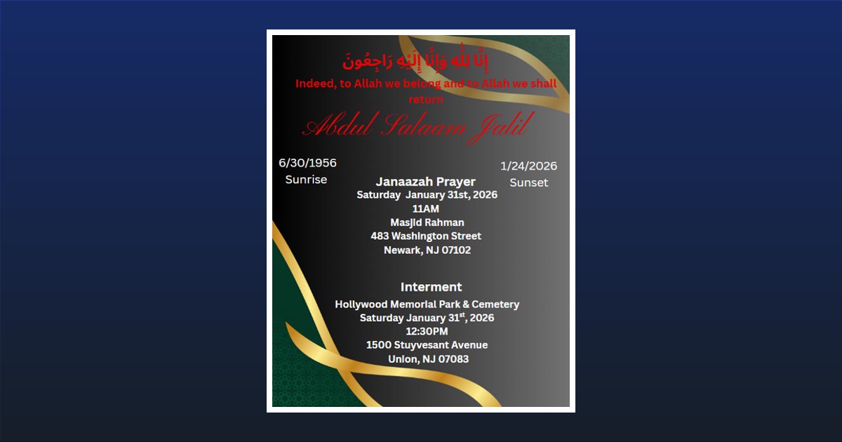 Abdul Salaam Jalil Irvington, NJ Obituary