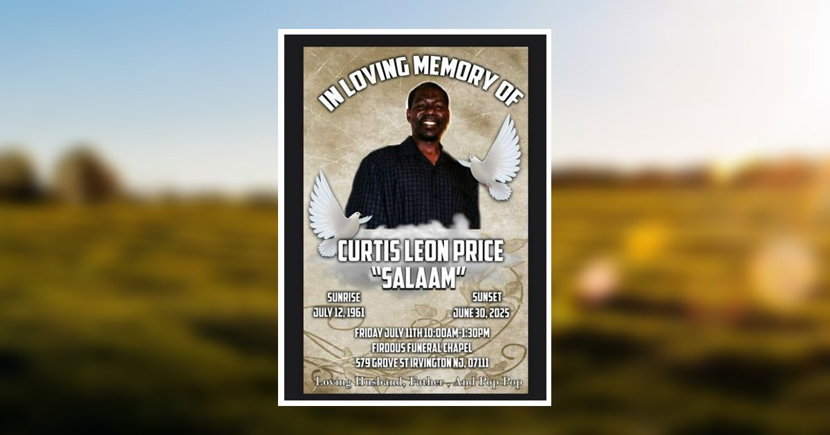 Curtis Leon "Salaam"  Price Obituary, Irvington, NJ