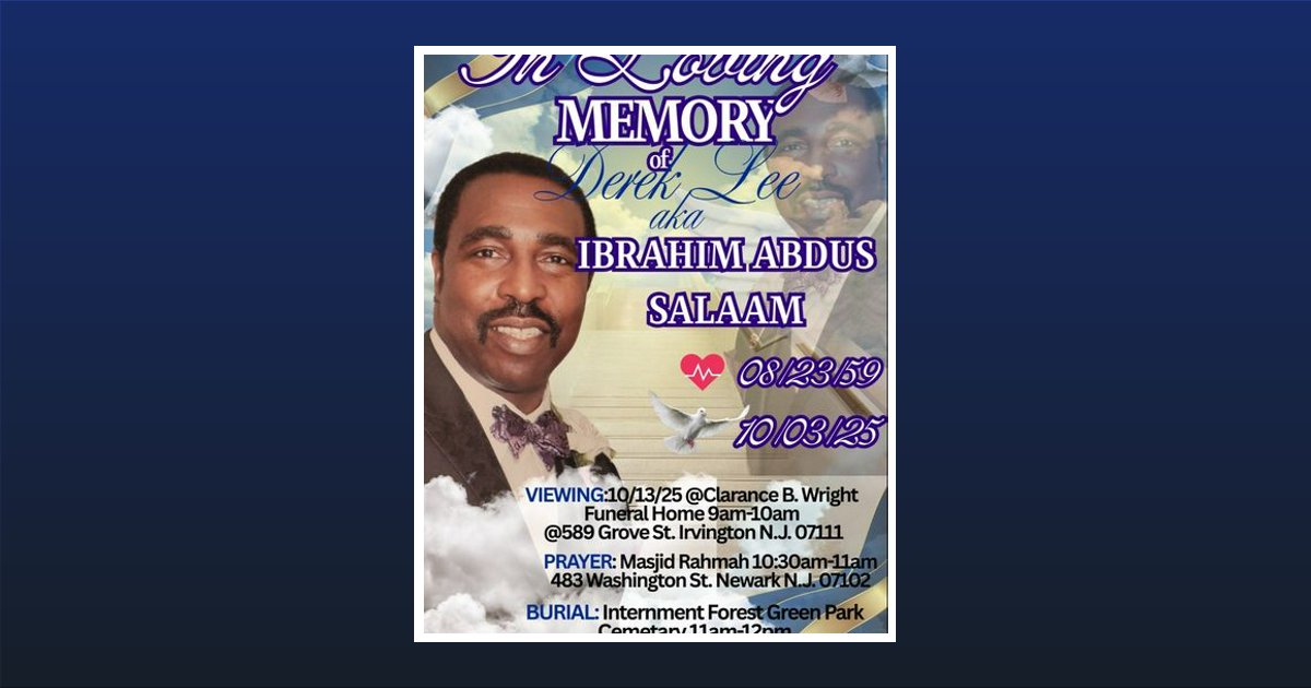 Derek Lee Obituary, Irvington, NJ