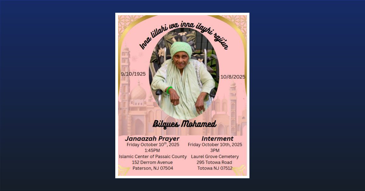 Bilques Mohamed Obituary, Irvington, NJ