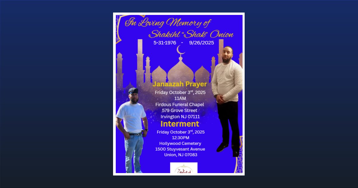 Shakihl D. Onion Obituary, Irvington, NJ